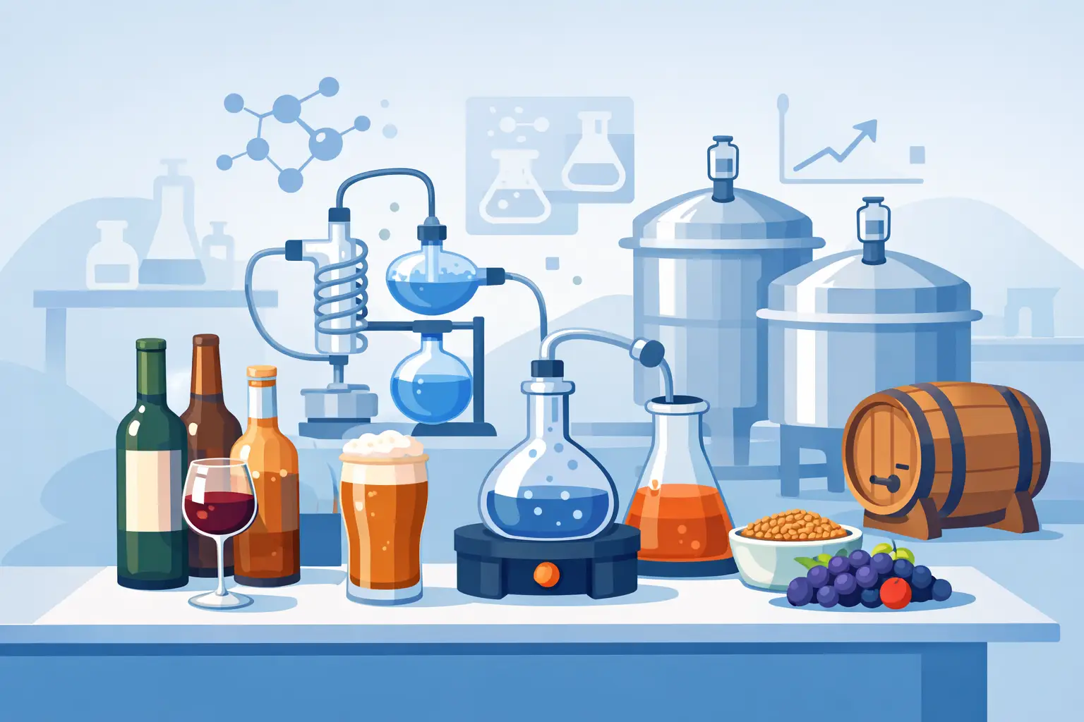 Produção experimental de bebidas alcoólicas